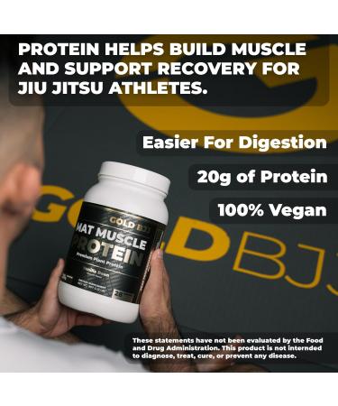 Gold BJJ Mat Muscle | 100% Plant Based Vegan Protein Powder for Jiu Jitsu Athletes - Vanilla Flavor - Buy Online on GoSupps.com