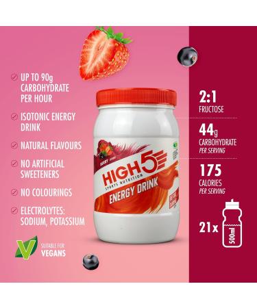 HIGH5 Energy Hydration Drink Refreshing Mix of Carbohydrates and Electrolytes (Berry 1kg) Berry 1 kg - Buy Online on GoSupps.com
