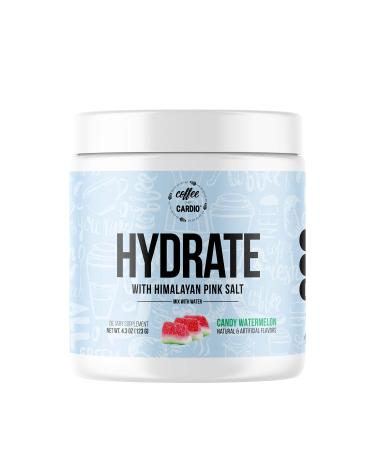 Hydrate Powder Candy Watermelon CoffeeOverCardio (30 Servings) - Hydration Supplement, Electrolyte Powder, Sugar Free, Keto Friendly, with Pink Himalayan Salt and CocOganic Coconut Water