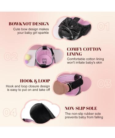 CENCIRILY Baby Girl Mary Jane Shoes | Anti-Slip Soft Sole Princess Flats for 0-18 Months | Black | 0-6 Months - Buy Online on GoSupps.com