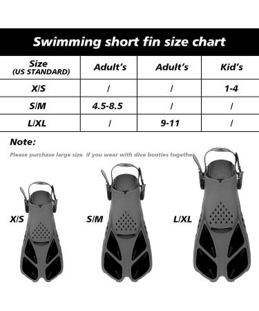 QKURT Snorkel Fins | Adjustable Buckles Open Heel Diving Flippers | Short Fins for Snorkeling, Diving, Swimming | Black L/XL (Adult US Size 9-13) - Buy Online on GoSupps.com