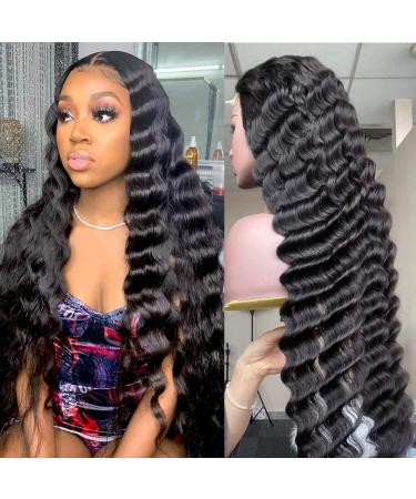HD Lace Front Wigs Human Hair Pre Plucked Loose Deep Wave 13x4 Transparent Lace Frontal Wig with Baby Hair 150% Denisty Human Hair Wigs for Black Women Brazilian Real Hair Natural Color (20inch, Loose Deep Wave Wig) 20 Inc…