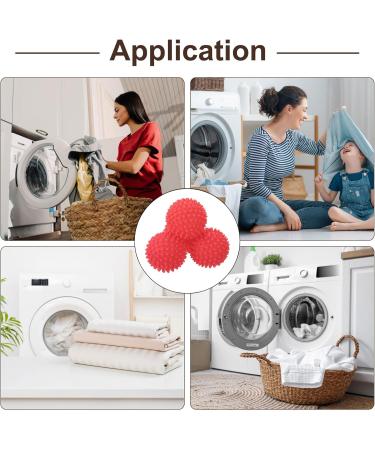 uxcell 4pcs Reusable Laundry Dryer Balls - Reduce Wrinkles & Static Energy-Saving Vinyl Fabric Softener Rose Red - Buy Online on GoSupps.com