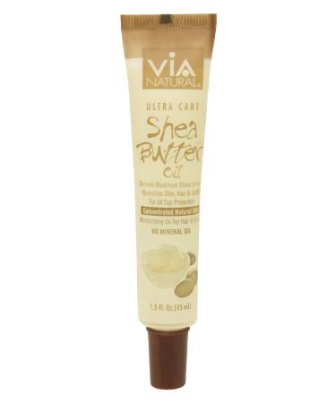 VIA Natural Ultra Care Shea Butter Oil Concentrated Natural Oil 1.5oz - Delivers Maximum Shine to Hair Nourishes Skin Hair & Scalp For All Day Protection - 6 Pack