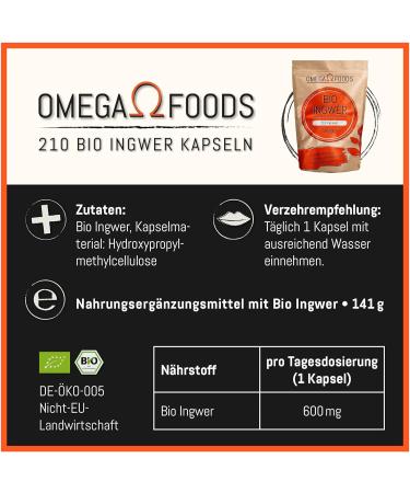 Buy Organic Ginger Capsules - 210 High Dose Vegan Ginger Capsules for Digestive Health & Wellness - Buy Online on GoSupps.com