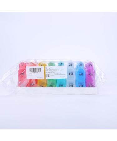 Monthly Pill Box Organizer - 2 Times a Day AM PM Medicine Box with 32 Compartments - Easy Open Design for Children, Elderly, and Arthritic Hands - Colorful - Buy Online on GoSupps.com