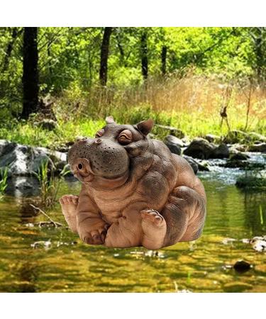 Nanga Bawa Animal Fountain Spitter Carp and Hippo Garden Water Feature Statue Pond Sprinkler Resin for Swimming Pool Spitter Ornaments ation Brown 16x12x10cm - Buy Online on GoSupps.com