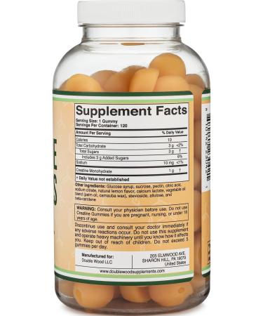 Creatine Monohydrate Capsules - 1,000mg 120 Count - No Fillers Vegan Safe Non-GMO Gluten Free by Double Wood - Buy Online on GoSupps.com