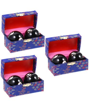 Magiclulu 6 STK massage balls Massage balls Chinese handballs Hand massage Reusable metal balls Hand training balls Medicine ball cloisonn -emille strike old