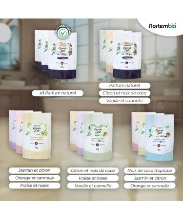 Nortembio 100% Pure Epsom Salts 3 x 180g Concentrated Source of Magnesium | For Sensitive Skin | With Moisturizing Vitamins C and E | Additive-Free Natural External Use + Free E-Book - Buy Online on GoSupps.com
