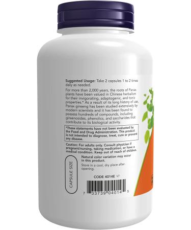 Buy Now Foods Panax Ginseng Extract 250 Veg Capsules â€“ Premium Herbal Supplement - Buy Online on GoSupps.com