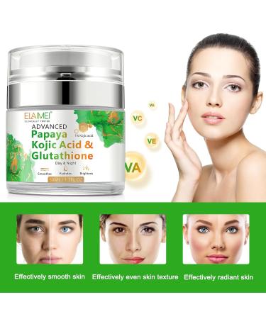 TEEROVA Papaya Cream Anti-aging Hydrating Natural Formula with Glutathione for Nourishing Dry Skin Day & Night Face Moisturizer 50ML - Buy Online on GoSupps.com