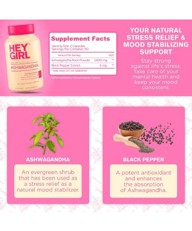 Organic Ashwagandha Root Powder 1405mg with Black Pepper Extract - 120 Capsules for Mood Enhancement, Stress Relief, and Thyroid Support - Buy Online on GoSupps.com