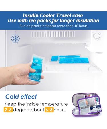 Youshares Insulin Cooling Bag - Travel Etui for Diabetics | Eva K hlbox with 2 Cooling Packs - Perfect for Glucose Meters Epipen & Insulin Pen - Purple Y8-Lila - Buy Online on GoSupps.com