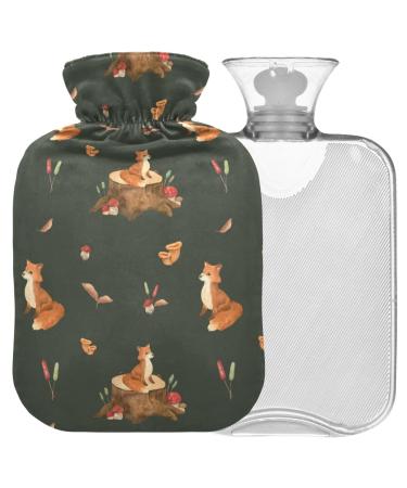 Naanle autumn fox hot water bottle with reference transparent warm water bottle 1l warm steadel for pain relief hot and cold therapy bed hand feet warmer