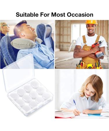 6Pairs Ear Plugs Reusable Silicone Earplugs Waterproof Swimming Earplugs Noise Cancelling Ear Plugs for Adults Kids Ear Plugs for Swimming Sleeping Snoring Studying (White) - Buy Online on GoSupps.com