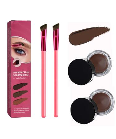 Anjoize 4-Tip Microblade Brow Pen Home Eyebrow Care Kit 4D Laminated (Dark Brown*2)