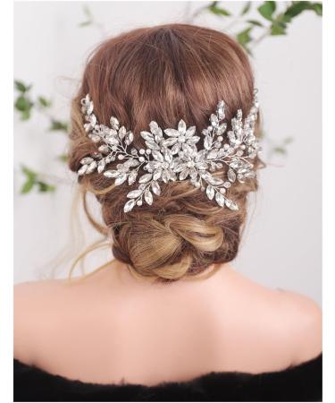 Hair Accessories Bridal Vintage Silver Full Rhinestones Big Hair Comb Bridal Shinny Pearls and Crystals Comb Headpiece Bridal Hair Piece Wedding Head Piece (Color : Rose gold) - Buy Online on GoSupps.com