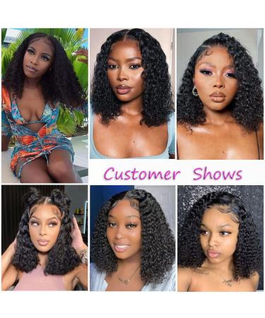 Curly Bob Human Hair Wig 10 Middle Part 13x4 Lace Front 150% Density - Pre Plucked HD Transparent Lace Frontal Wig for Black Women - Buy Online on GoSupps.com