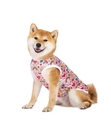 Pet clothing summer t-shirt cool breathable sun protection dog vest clothing outfit for medium-sized and large dogs (XS rainbow)