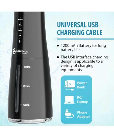 BosiBozi Rechargeable Water Flosser - Cordless & Portable 4 Modes IPX7 Waterproof 300ML Tank USB-C Charging 3 Jet Heads & Tongue Scraper | Best Dental Care Tool - Buy Online on GoSupps.com