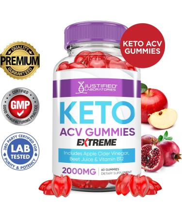 Keto ACV Gummies 2000MG - Advanced Apple Cider Vinegar Support with Pomegranate & Beet Juice - Vegan Non-GMO - 60 Count - Buy Online on GoSupps.com
