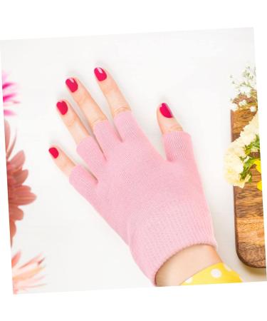 HAPINARY 2 Pairs Gel Gloves Half Finger Gloves Fingerless Moisturizing Gloves for Dry Hands Skin Care Gloves Comfortable Gloves Cotton Moisturising Gloves at Night Lotion Miss Dipping Pink - Buy Online on GoSupps.com
