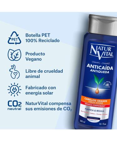  NaturVital NaturVital - Pack of 6 anti-hair loss shampoos for oily hair paraben and silicone free hair loss prevention natural strengthening for men and women 6 x 300 ml - Buy Online on GoSupps.com