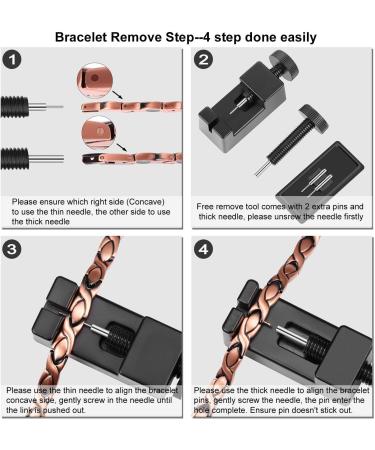 Men's Titanium Steel Magnetic Bracelet with Double Row Ultra Strength Magnets - Adjustable Wristband with Removal Tool and Jewelry Gift Box - Buy Online on GoSupps.com