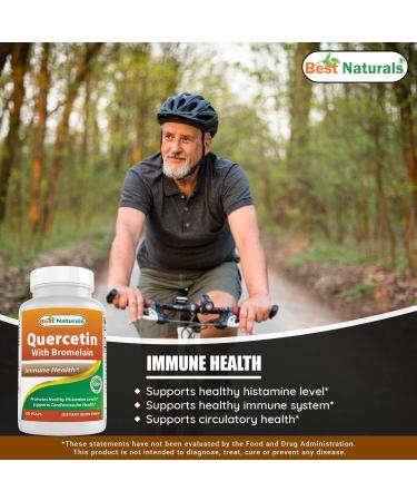 Best Naturals Quercetin with Bromelain Veggie Capsules - 800mg Quercetin & 165mg Bromelain (2400 GDU/g) - 120 Count - Buy Online on GoSupps.com