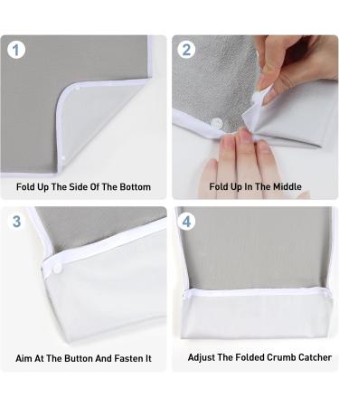 Pozico Adjustable Waterproof Bibs for Adults - 4 Pack Easy to Clean Unisex Terry Cloth with Crumb Catcher Ideal for Seniors - 2 Gray & 2 Blue - Buy Online on GoSupps.com