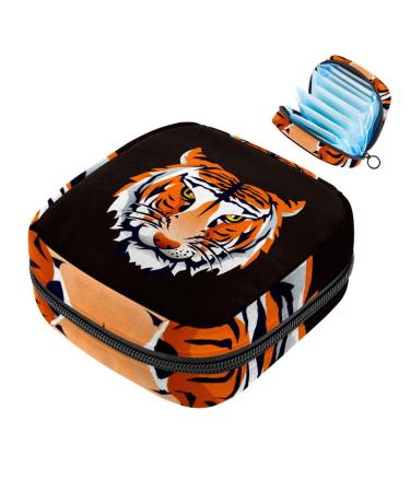 Tiger Head Women's Binding Pocket Large menstrual cup bag with zipper period Period Insoly bags panty lip inlays tampons for girls and women multi-colored 02