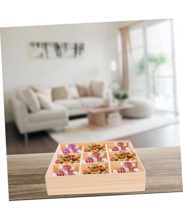 BUGUUYO Dry Fruit Case Storage Box Food Tray Fruit Wood Tray Delicate Wood Case Food Serving Case Compartment Wooden Box 27.80X27.80X6.00CM As Shown - Buy Online on GoSupps.com