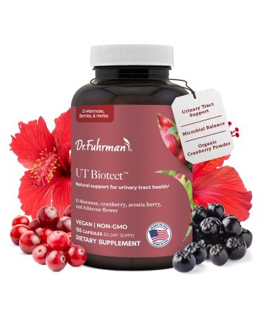 Dr. Fuhrman. Ut Biotect Urinary Tract Supplement | Wholefood Cranberry Pills for Women Made in The USA | D-Mannose Aronia Berry and Cranberry | Cleanses and Protects The Urinary Tract | 120 Caps