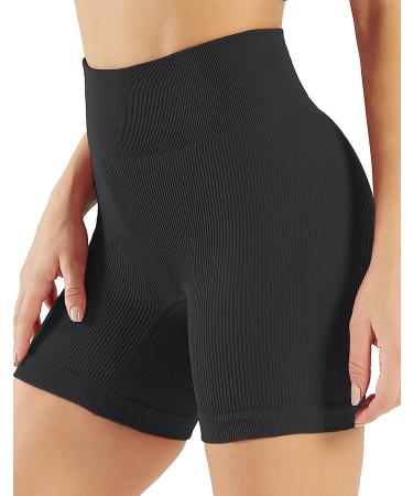 NOVA ACTIVE Women's High Waist Tummy Control Workout Shorts - Black/Beige/Blue - Large | Gym, Yoga & Running Shorts - Buy Online on GoSupps.com