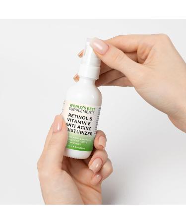 World's Best Supplements Retinol & Vitamin E Anti-Aging Moisturizer | Reduce Fine Lines and Wrinkles with Shea Butter Ceramides Tri-peptide-29 and Acetyl Octapeptide-3 1.7 Fl Oz - Buy Online on GoSupps.com