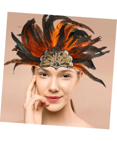 FOMIYES Halloween Headdress Pageant Headband Plume Headpiece for Adult Crown Headdress Headbands Plume Headband Costume Headwear Cocktail Party Supplies Plume Headdress Hair Band for Party 53.00X33.00X1.00CM Orange - Buy Online on GoSupps.com