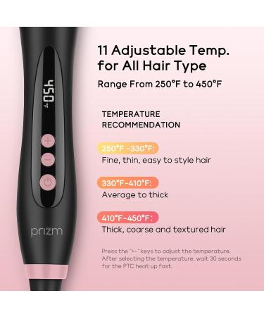 Prizm Pro Clamp Curling Iron Set 5 Interchangeable Barrels 11 Adjustable Temp Dual Voltage Rose Pink Perfect for Travel & Beautiful Curls - Buy Online on GoSupps.com