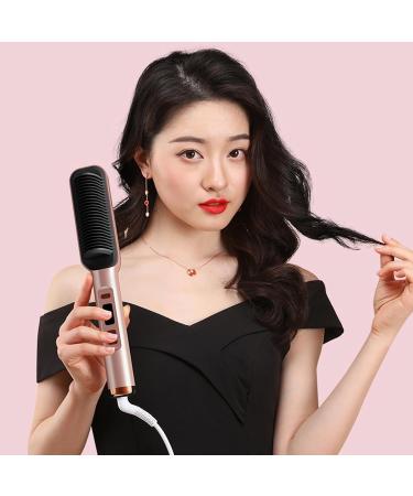 Buy Hair Straightening Comb - 110V to 240V Hair Straightener Brush with LCD 35W for All Hair Textures (Rose Gold) - International Shipping Available - Buy Online on GoSupps.com