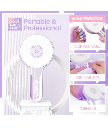 Gellen Gel Nail Polish Kit - 6 Colors Macaron Jelly Set with UV Nail Light | 36W Lamp, Starter Kit for Manicure - Soak Off Gel Polish Set - Buy Online on GoSupps.com