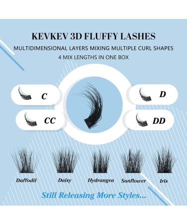 Lash Clusters 120 Pcs DIY 3D Fluffy Eyelash Extensions - Thin Band, Soft Individual Lashes - Iris 10-16mix - Buy Online on GoSupps.com
