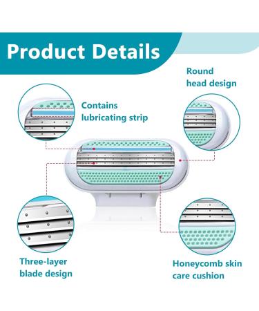  Eiaigky Venus 4-Pack Women's Razor Blades - Replacement Blades for Venus Razors - 3 Protective Pads with Moisturizer - - Buy Online on GoSupps.com