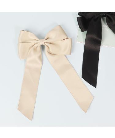 2 Pack Bow Hair Clips Hair Bows for Women Girls Large Bow Clips Hair Barrette Hair Accessories Apricot - Buy Online on GoSupps.com