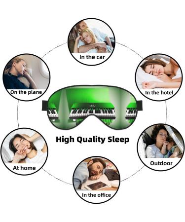 Buy Green & White Piano Keys Print Unisex Sleep Eye Mask - Soft Comfort Travel Shade for Yoga & Shift Work - Buy Online on GoSupps.com