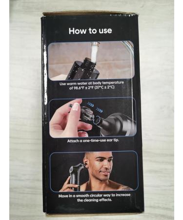 Qimic Water Powered Ear Wax Removal Kit | Electric Irrigation Flushing, 4 Pressure Settings | USB Rechargeable Black - Buy Online on GoSupps.com