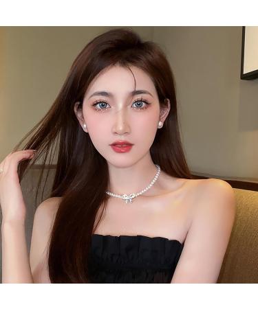 OralGos Elegant Pearl Necklace | Sparkling Bowknot Fashion Jewelry for Any Occasion - International Shipping - Buy Online on GoSupps.com