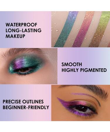  Erinde Erinde Metallic Chameleon Blue Glitter Eyeliner Pencil Multicolor Eye Stick Long-Lasting Sparkling Eyeliner - Buy Online on GoSupps.com