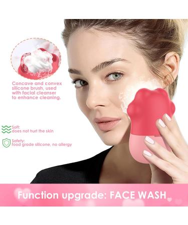 Geeric Ice Roller - Silicone Ice Cream Facial Brush for Anti-Aging Face Massage & Tightening | Cat Paw Pink - Buy Online on GoSupps.com