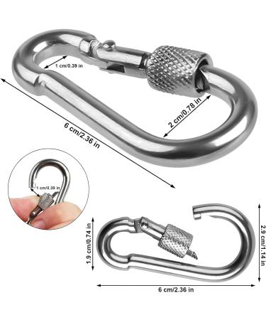 Buy DONQL 4 STK M6 Stainless Steel Carabiner Hooks - 135 kg Load Capacity for Camping Keys & Outdoor Use - Buy Online on GoSupps.com