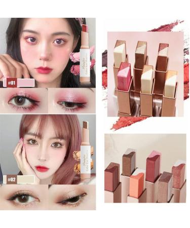 Glitter Gradient Eyeshadow Stick Two Tone Two-tone Shimmer Gradient Eyeshadow Stick Double Colors Eyeshadow Stick Waterproof Glitter Eye Stick Eyeshadow Pen for Women Eye Makeup - Buy Online on GoSupps.com